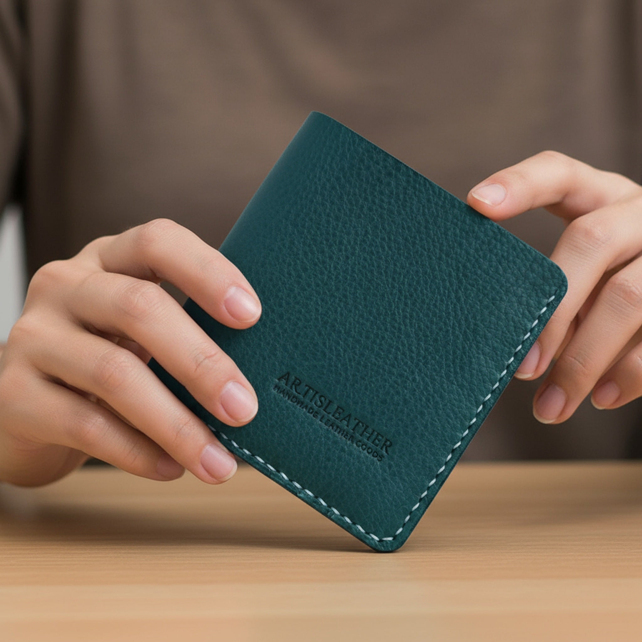 handmade italian leather wallet artisleather minimalist bifold