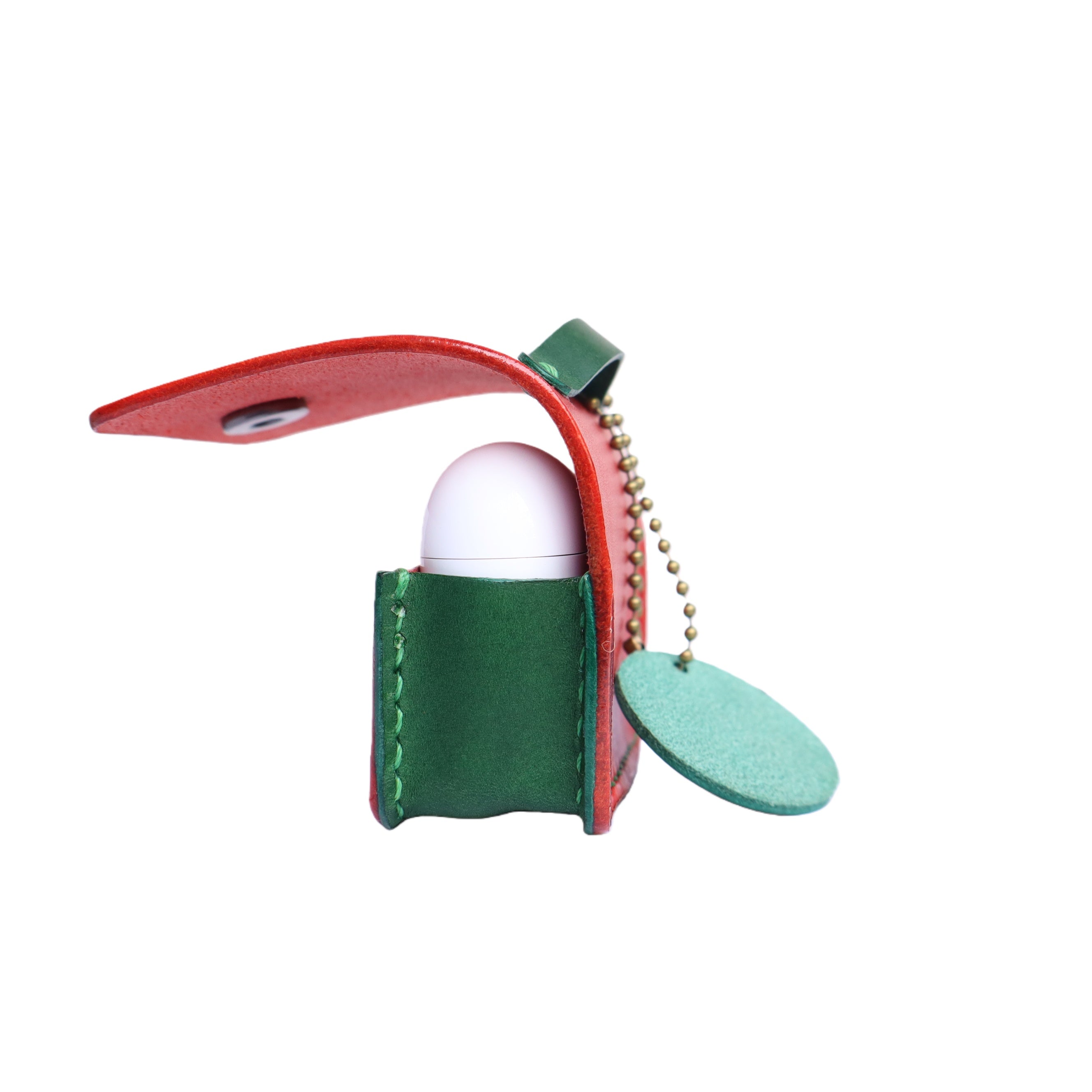Handmade Italian Buttero Leather Case for AirPods Pro 3 - Red & Green Mini Satchel Design with Dual Straps