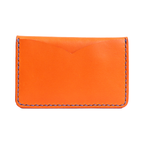 orange italian buttero leather handmade credit card wallet
