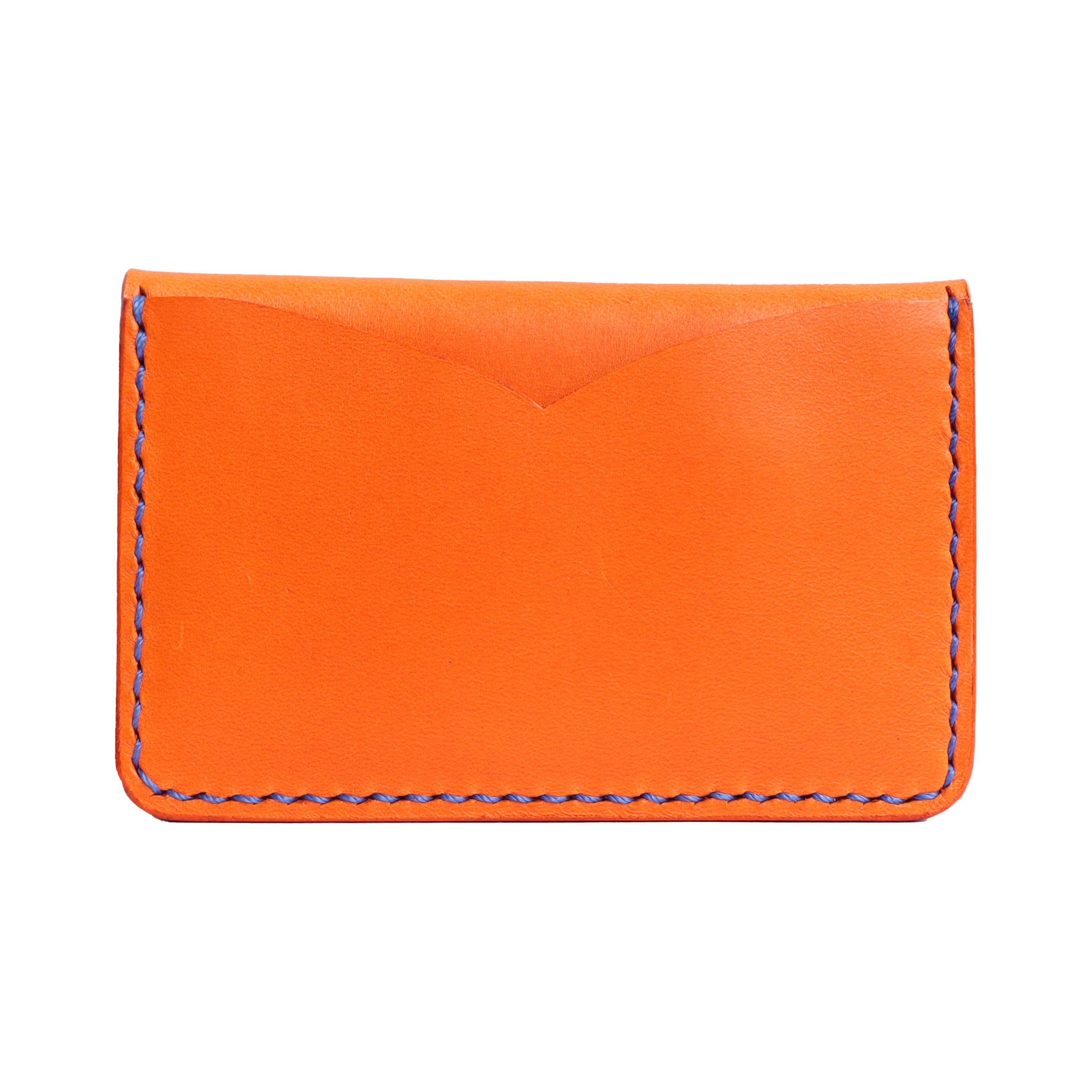 orange italian buttero leather handmade credit card wallet