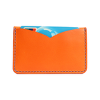 orange italian buttero leather handmade credit card wallet