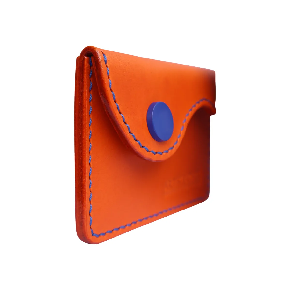 Handcrafted Italian BUTTERO Leather Credit Card Wallet - Artisan Green & Yellow Contrast Stitch