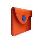 orange italian buttero leather handmade credit card wallet