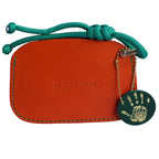 Handmade Leather Card Holder Wallet with Lanyard | Contrast Stitch Card Sleeve | ARTISLEATHER