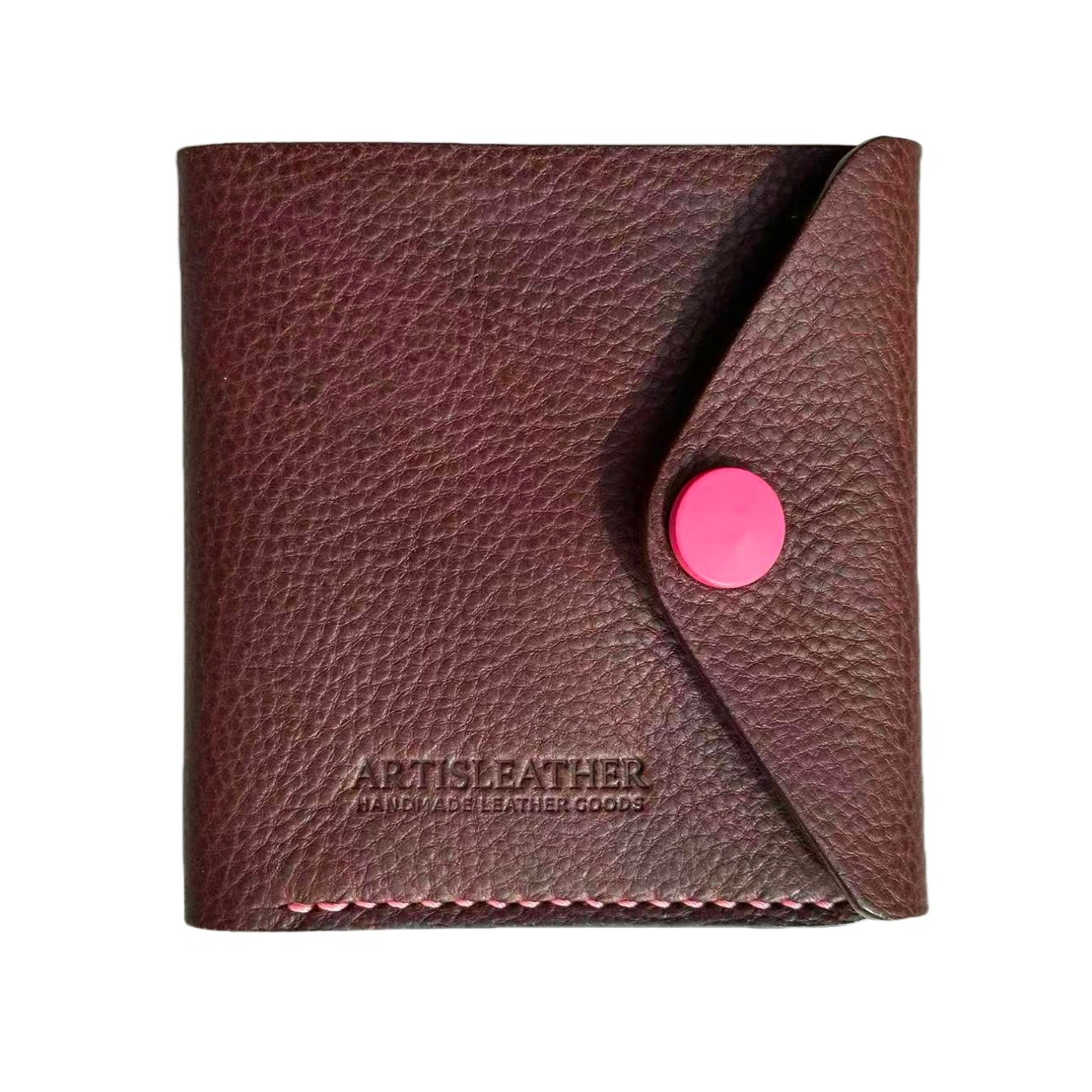 Handmade Italian Minerva Box Leather Mini Wallet – Compact Bi-fold Purse for Cards, Cash & Coins