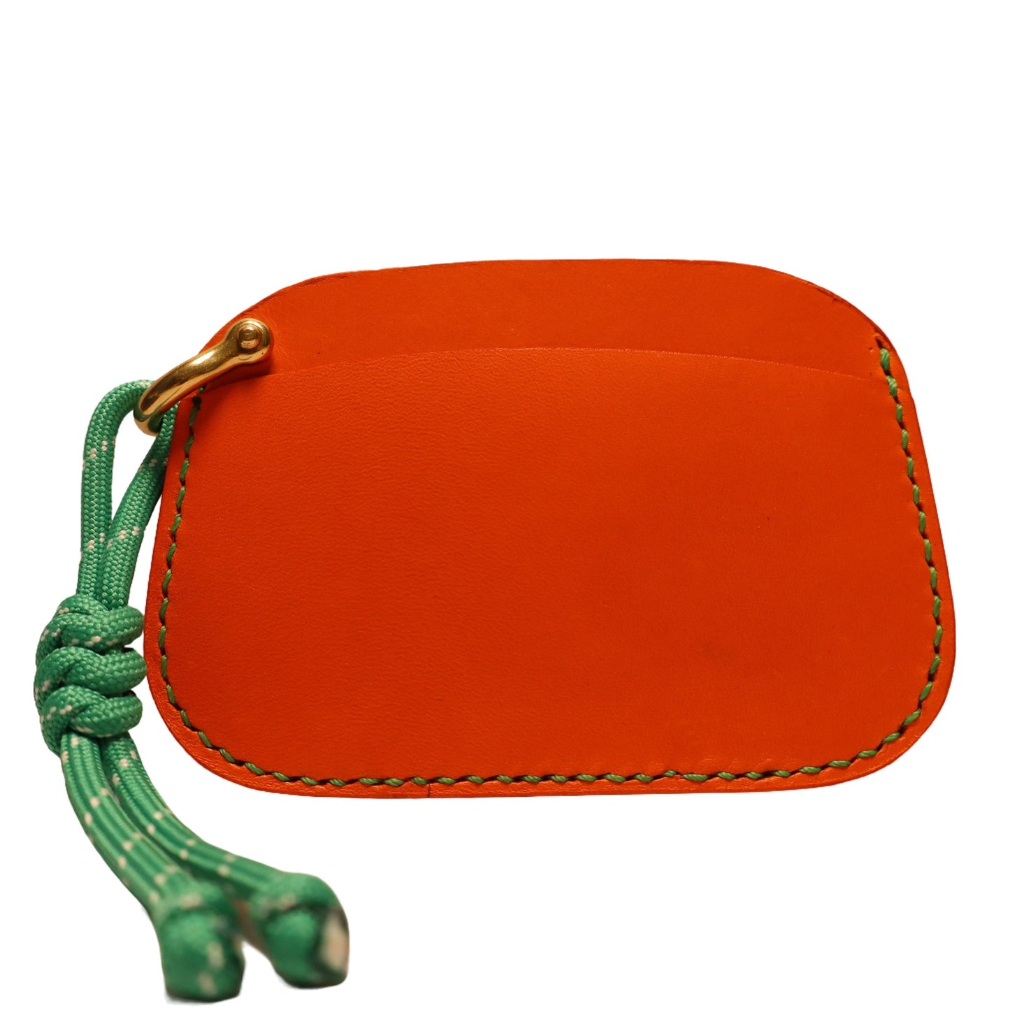 Handmade Leather Card Holder Wallet with Lanyard | Contrast Stitch Card Sleeve | ARTISLEATHER