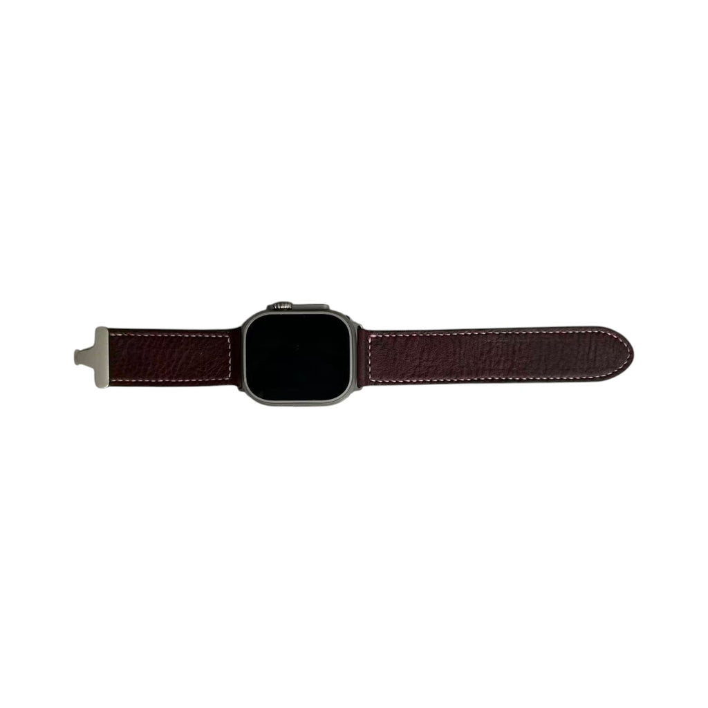 Premium Handmade Leather Apple Watch Strap - Italian MBOX Veg-Tan Leather & Unique Metal Clasp
