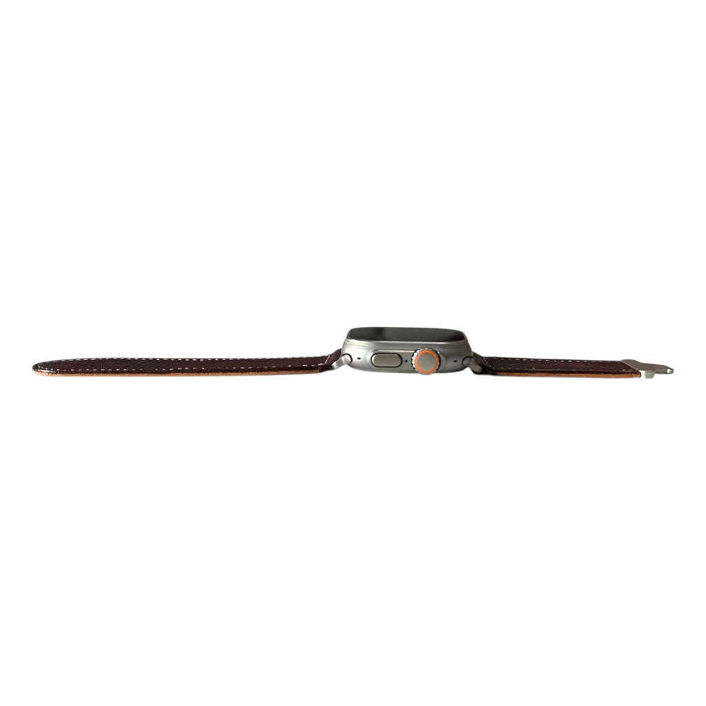 Premium Handmade Leather Apple Watch Strap - Italian MBOX Veg-Tan Leather & Unique Metal Clasp