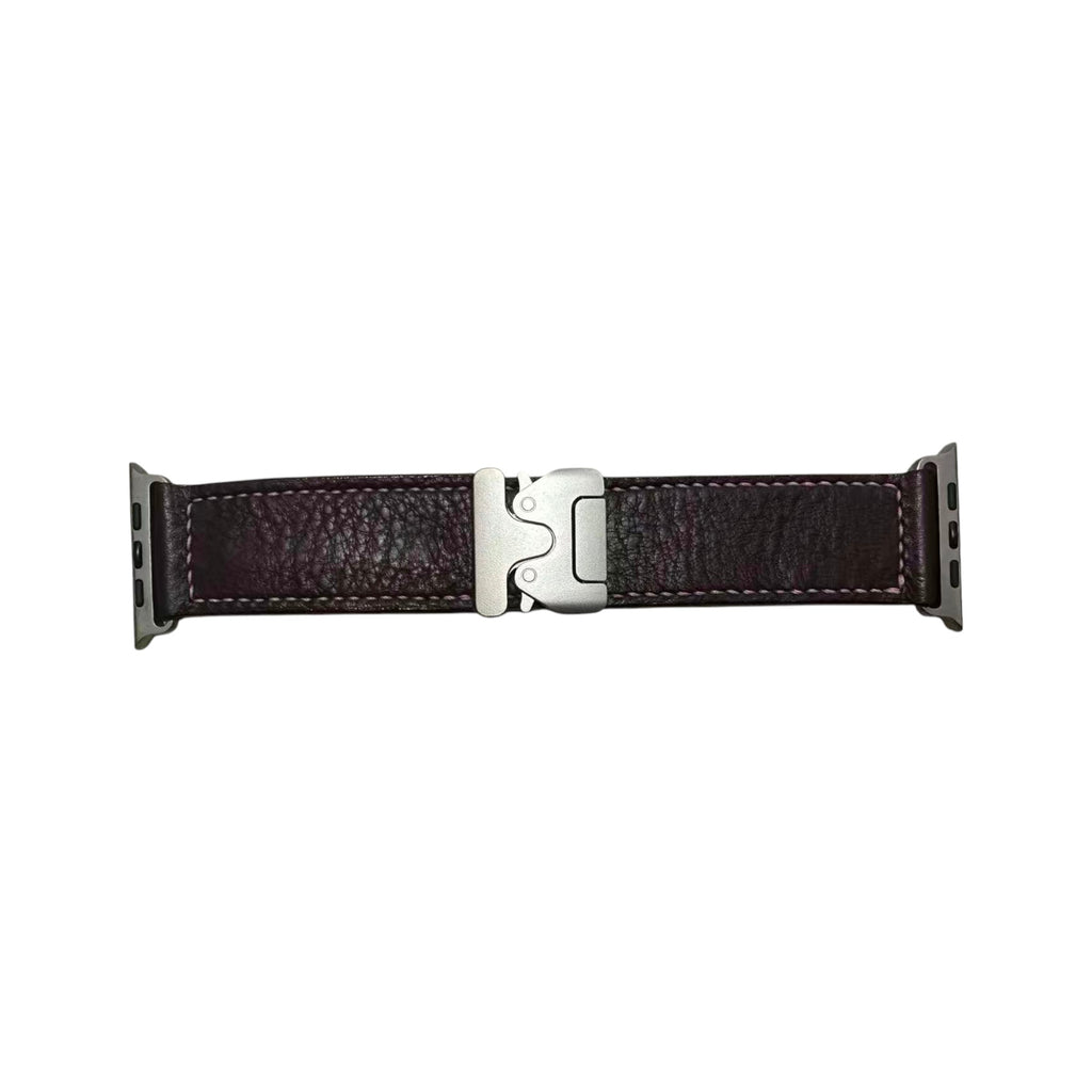 Premium Handmade Leather Apple Watch Strap - Italian MBOX Veg-Tan Leather & Unique Metal Clasp
