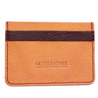Handmade Italian leather slim card holder in beige
Artisleather