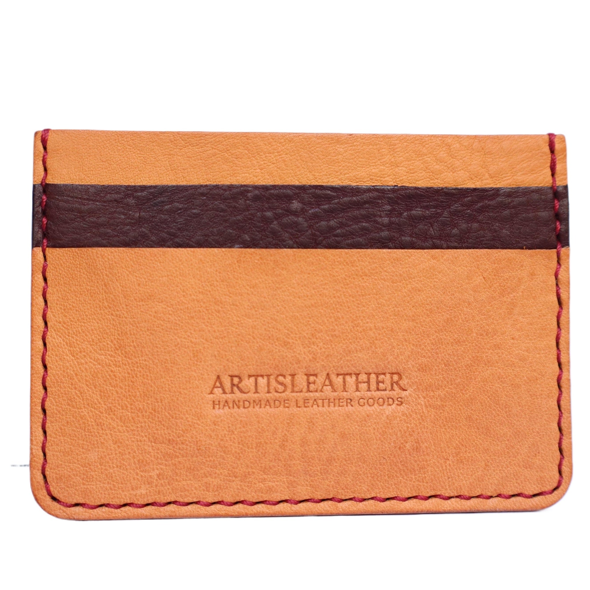 Handmade Italian leather slim card holder in beige
Artisleather