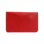 Handcrafted Italian BUTTERO Leather Credit Card Wallet - Artisan Green & Yellow Contrast Stitch