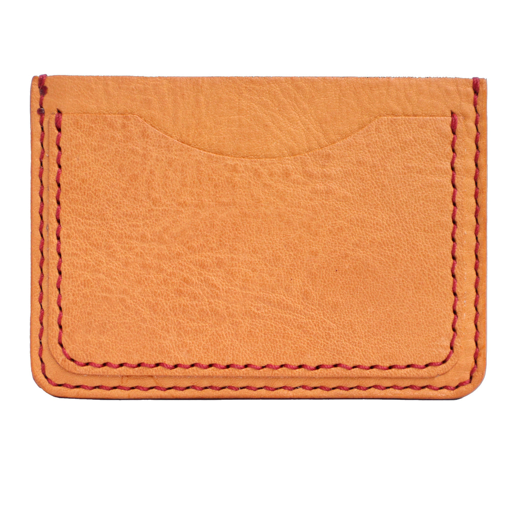 beige italian mbox leather slim handmade card wallet