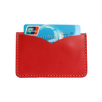 red italian buttero leather slim handcrafted card wallet