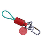 Orange Italian Leather Keychain | Paracord Loop & Multitool Clip | Handmade Gift