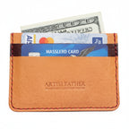 Handmade Italian leather slim card holder in beige
Artisleather