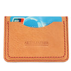 beige italian mbox leather slim handmade card wallet