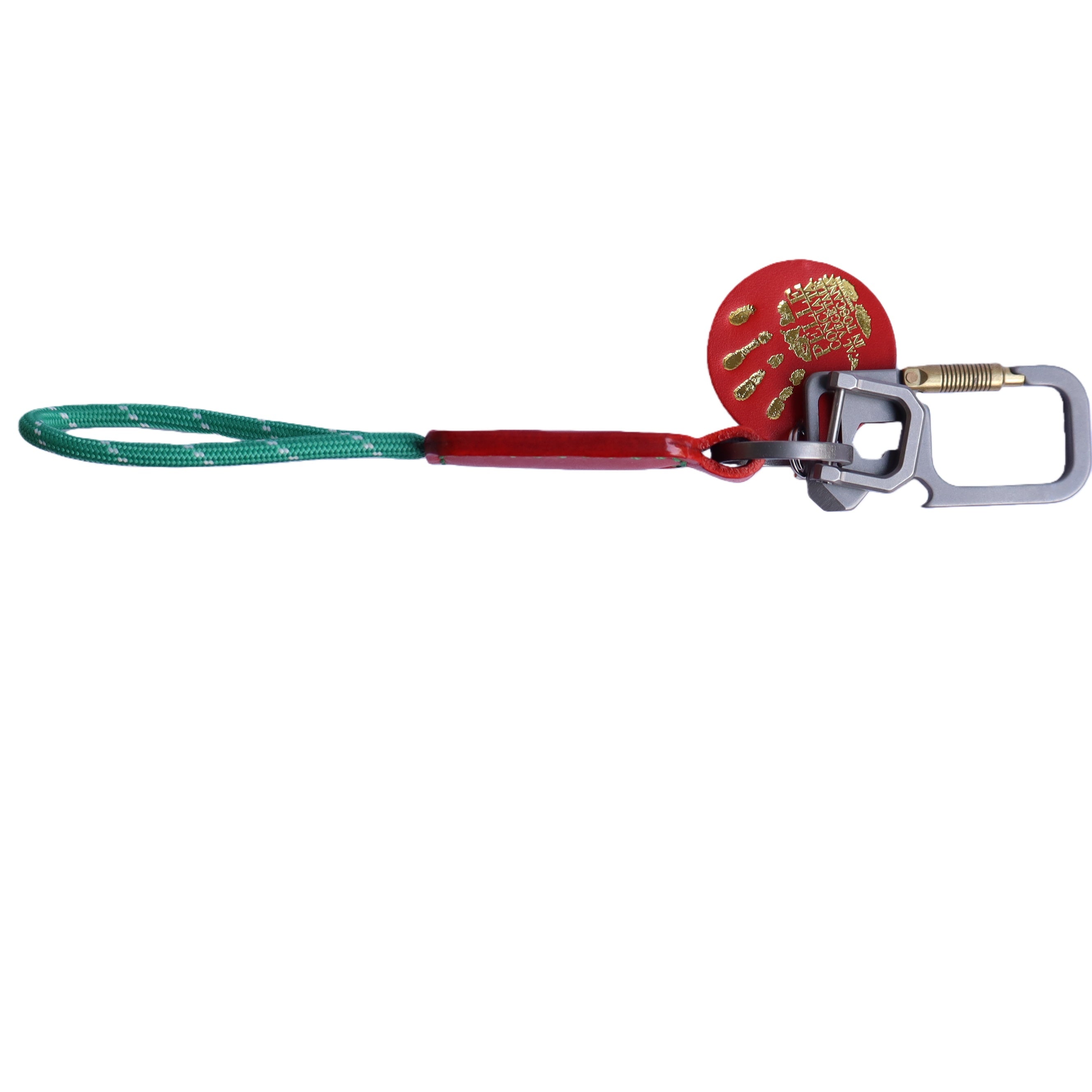Orange Italian Leather Keychain | Paracord Loop & Multitool Clip | Handmade Gift