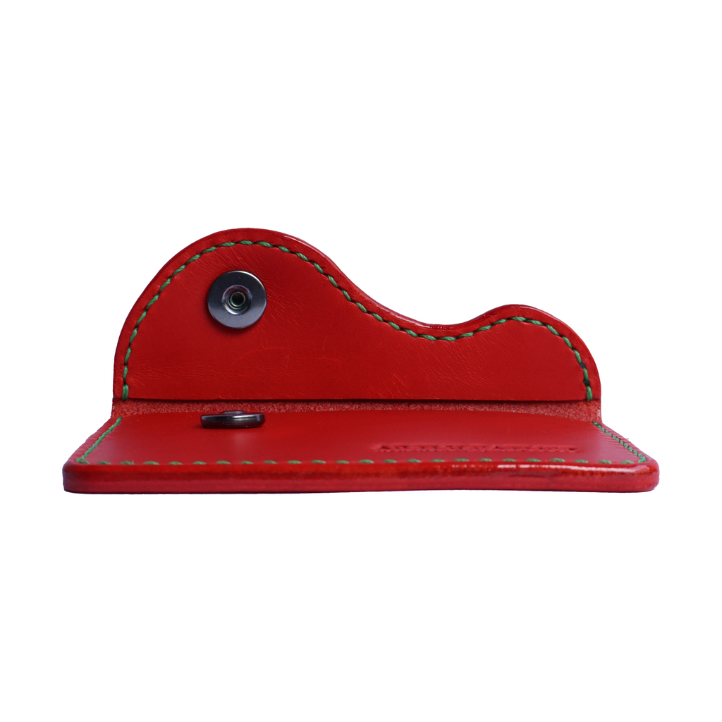 red italian buttero leather slim handcrafted card wallet