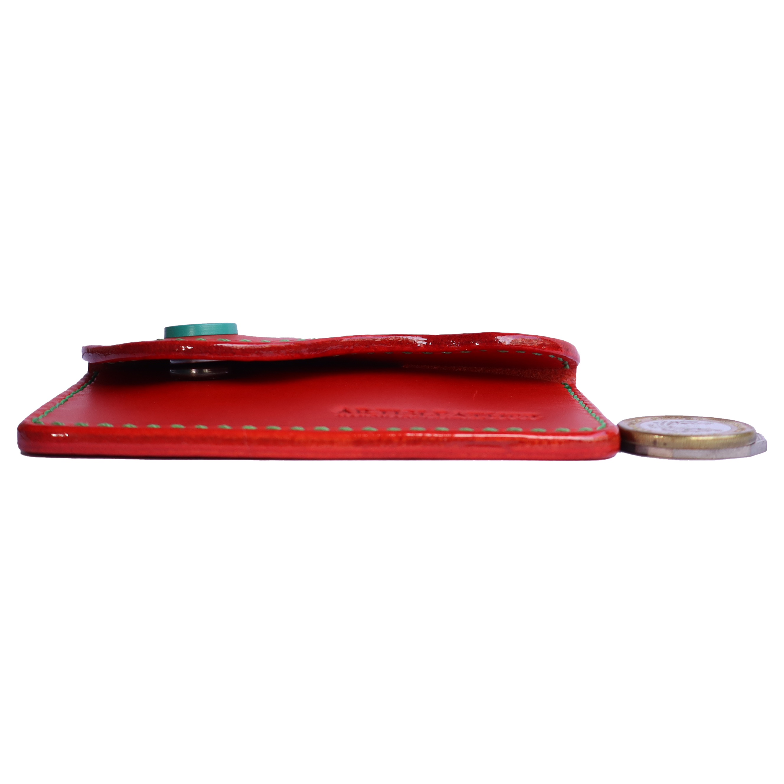 red italian buttero leather slim handcrafted card wallet