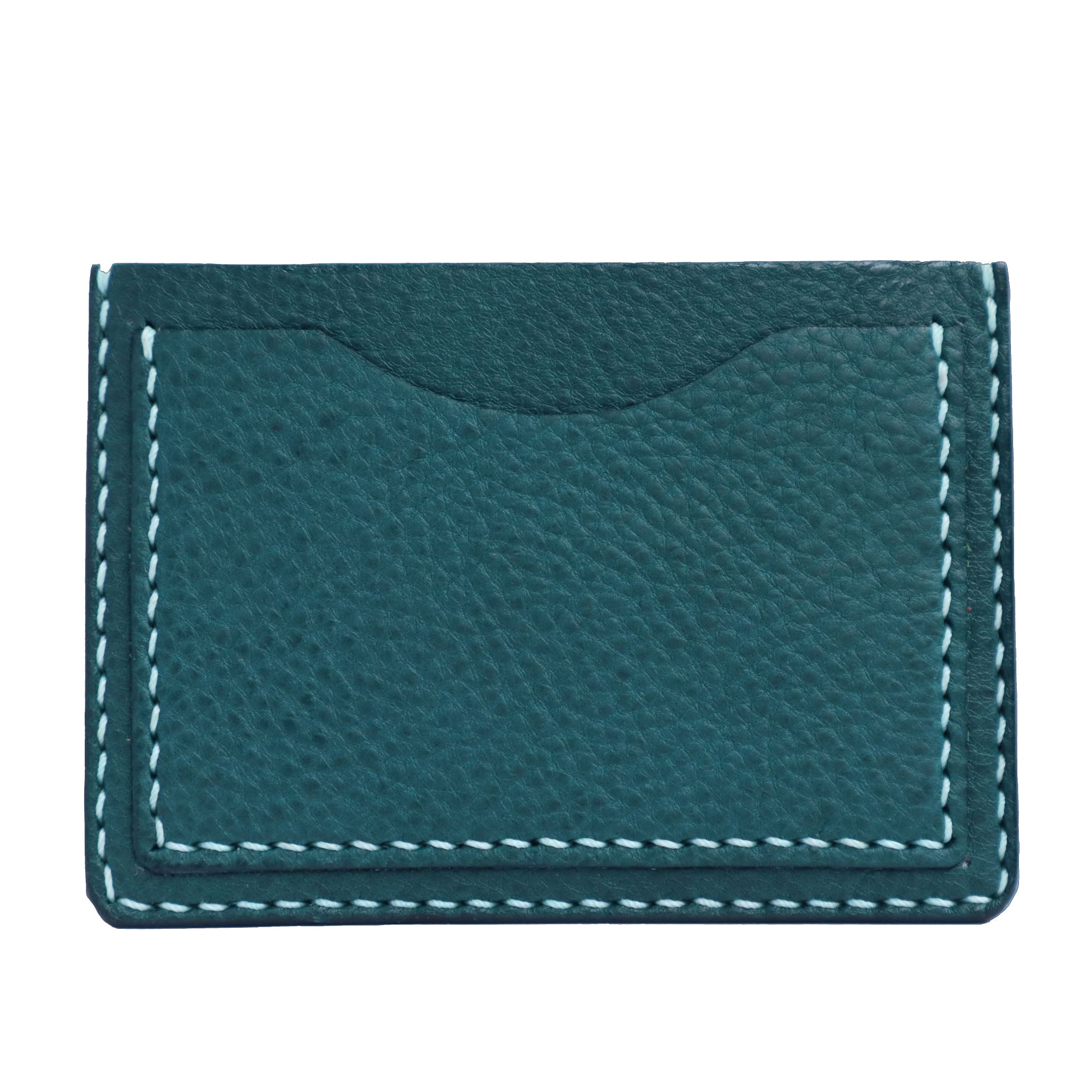 blue italian mbox leather minimalist handmade card wallet