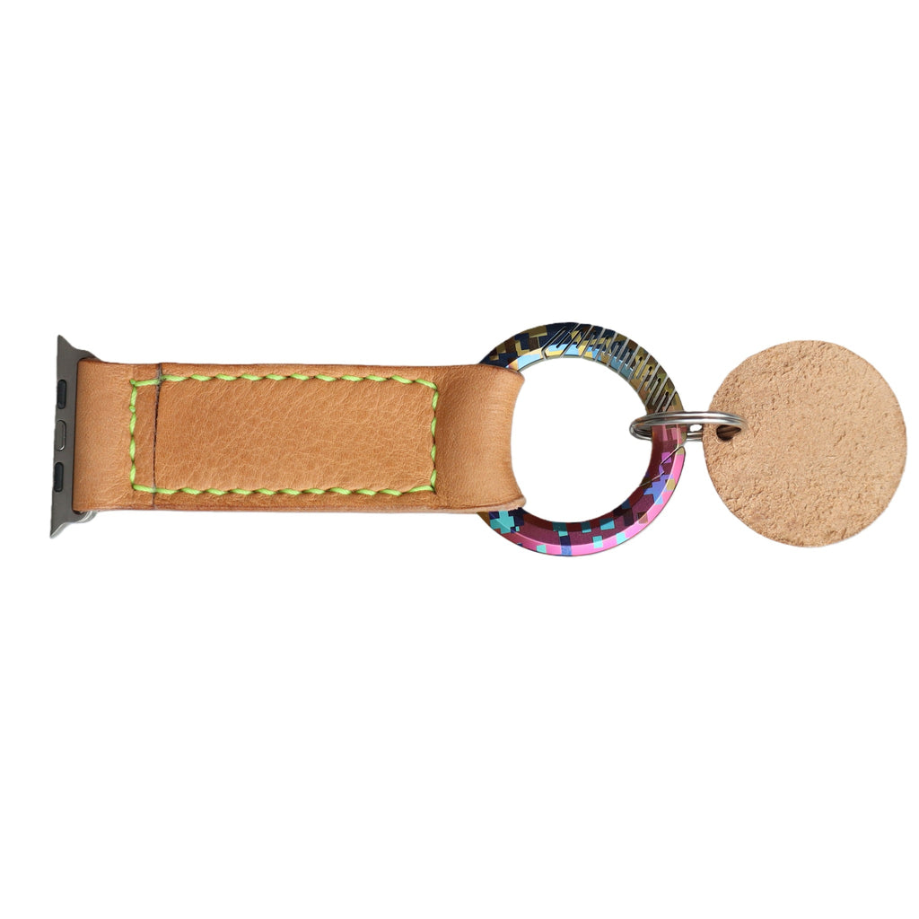 Handmade Italian Minerva Box Leather Apple Watch Keychain & Bag Charm | Vegetable Tanned Leather EDC