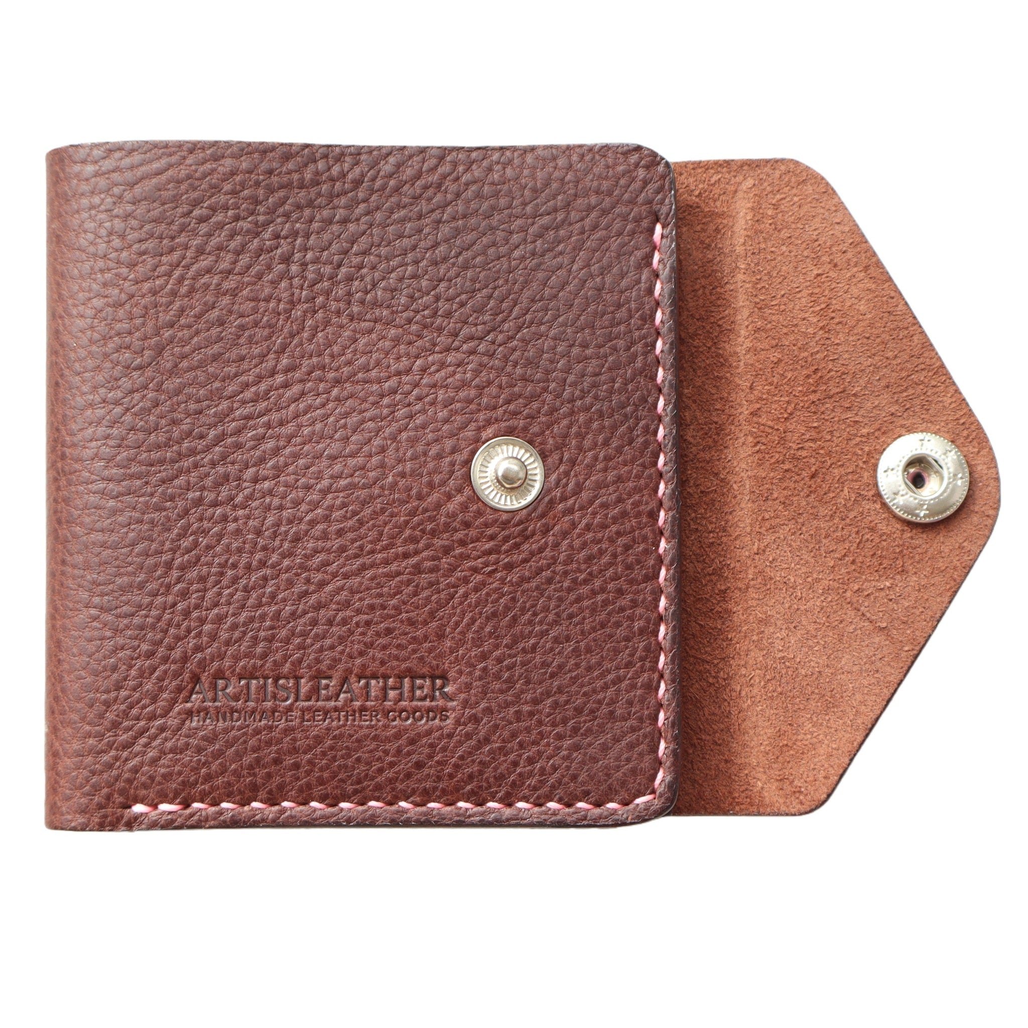 Handmade Italian Minerva Box Leather Mini Wallet – Compact Bi-fold Purse for Cards, Cash & Coins