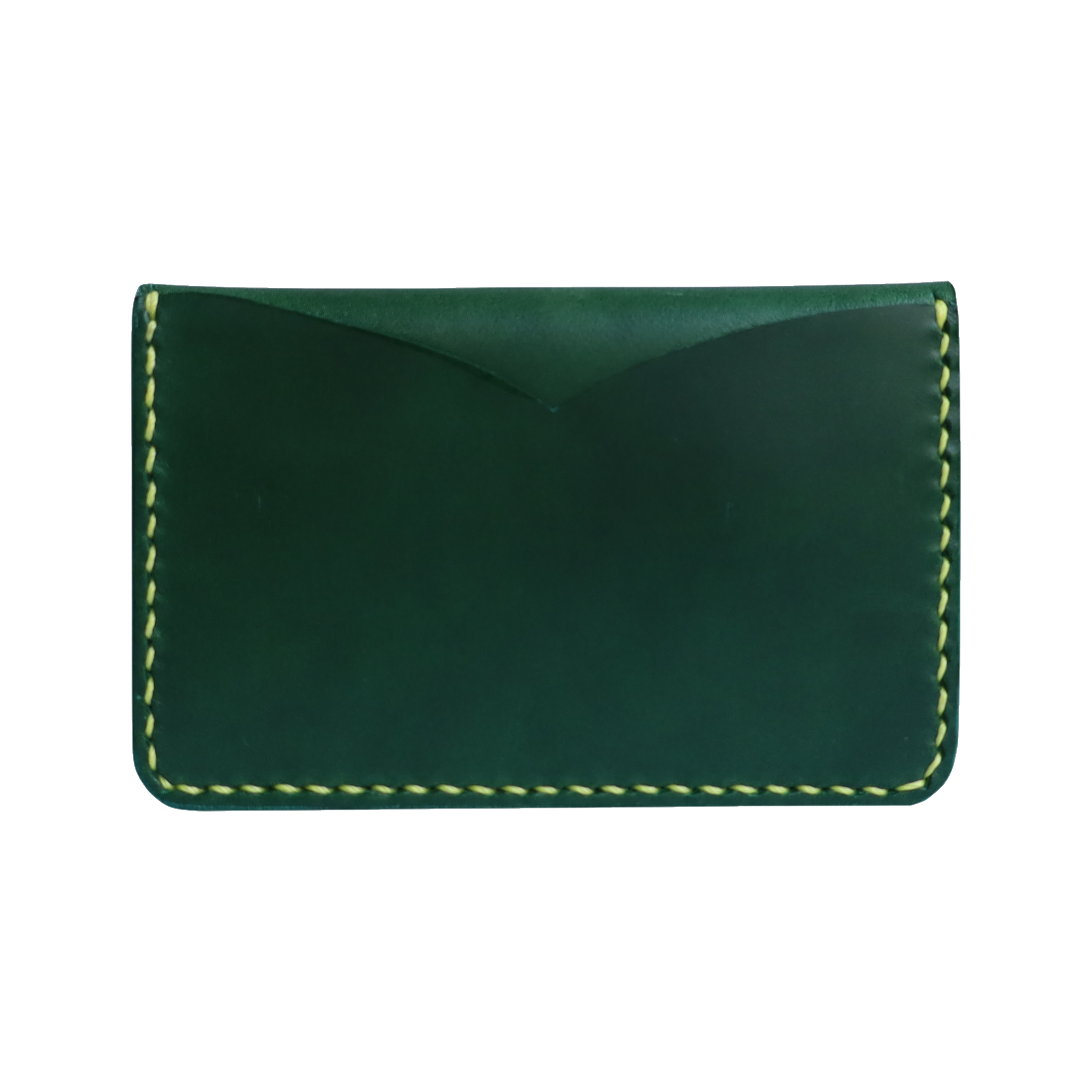 green italian buttero leather card wallet with contrast stitching