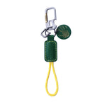 Orange Italian Leather Keychain | Paracord Loop & Multitool Clip | Handmade Gift