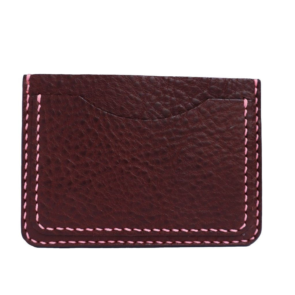 brown italian mbox leather handcrafted slim card holder