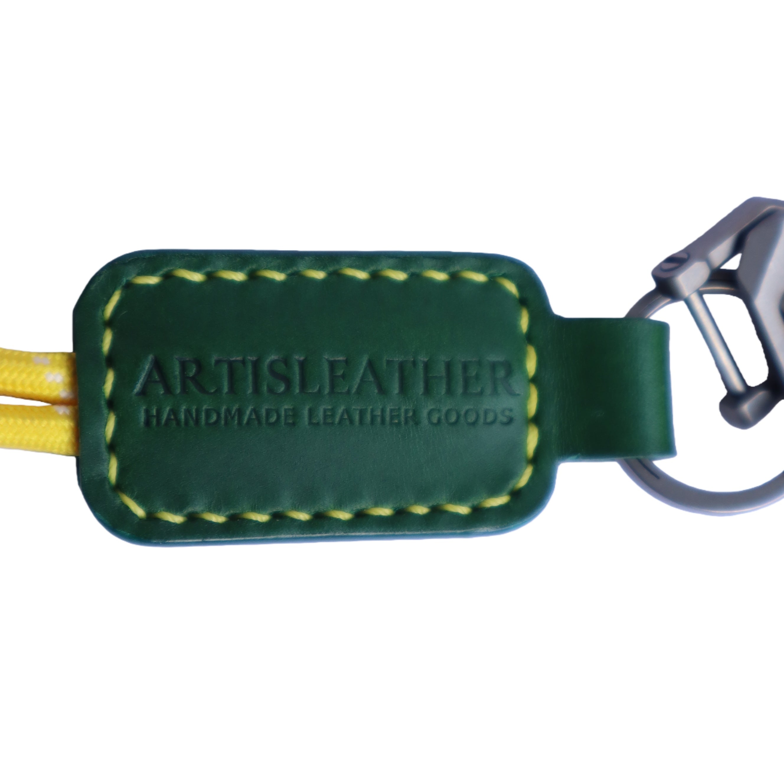 Orange Italian Leather Keychain | Paracord Loop & Multitool Clip | Handmade Gift