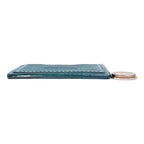 blue italian mbox leather minimalist handmade card wallet