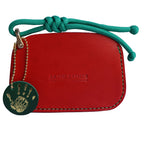 Handmade Leather Card Holder Wallet with Lanyard | Contrast Stitch Card Sleeve | ARTISLEATHER