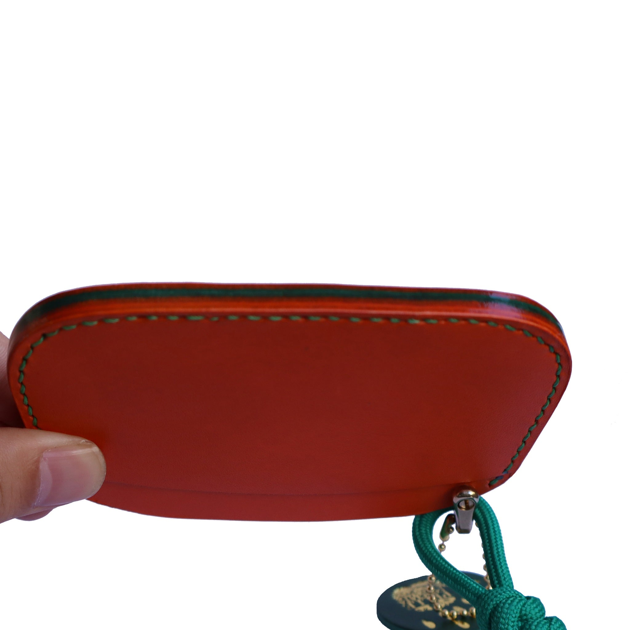 Handmade Leather Card Holder Wallet with Lanyard | Contrast Stitch Card Sleeve | ARTISLEATHER