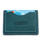 blue italian mbox leather minimalist handmade card wallet