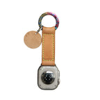 Handmade Italian Minerva Box Leather Apple Watch Keychain & Bag Charm | Vegetable Tanned Leather EDC