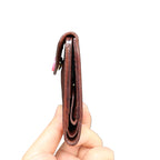 Handmade Italian Minerva Box Leather Mini Wallet – Compact Bi-fold Purse for Cards, Cash & Coins