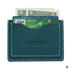 blue italian mbox leather minimalist handmade card wallet