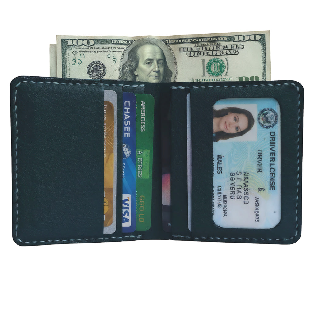 handmade italian mbox leather bifold wallet Blue
Artisleather