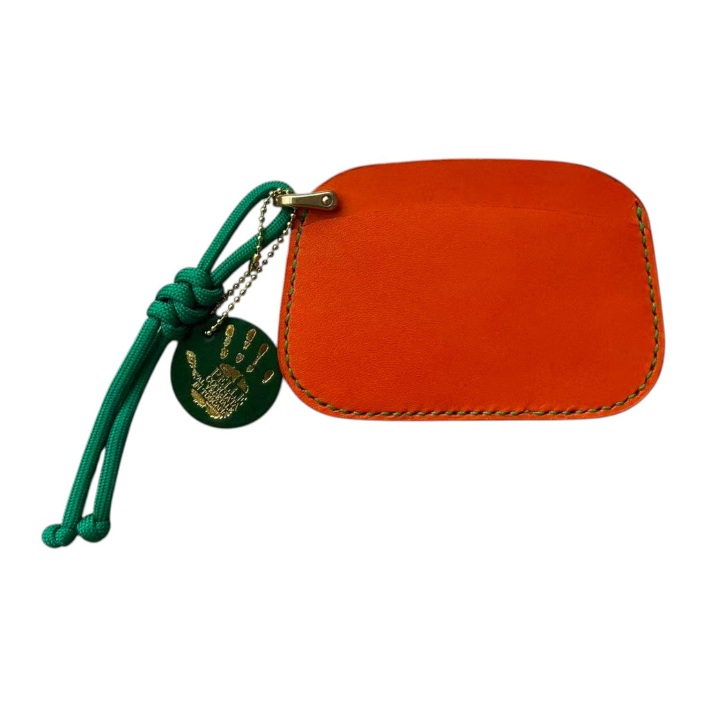 Handmade Leather Card Holder Wallet with Lanyard | Contrast Stitch Card Sleeve | ARTISLEATHER