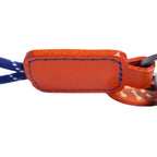 Orange Italian Leather Keychain | Paracord Loop & Multitool Clip | Handmade Gift
