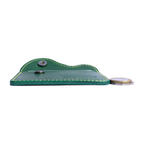 green italian buttero leather card wallet with contrast stitching