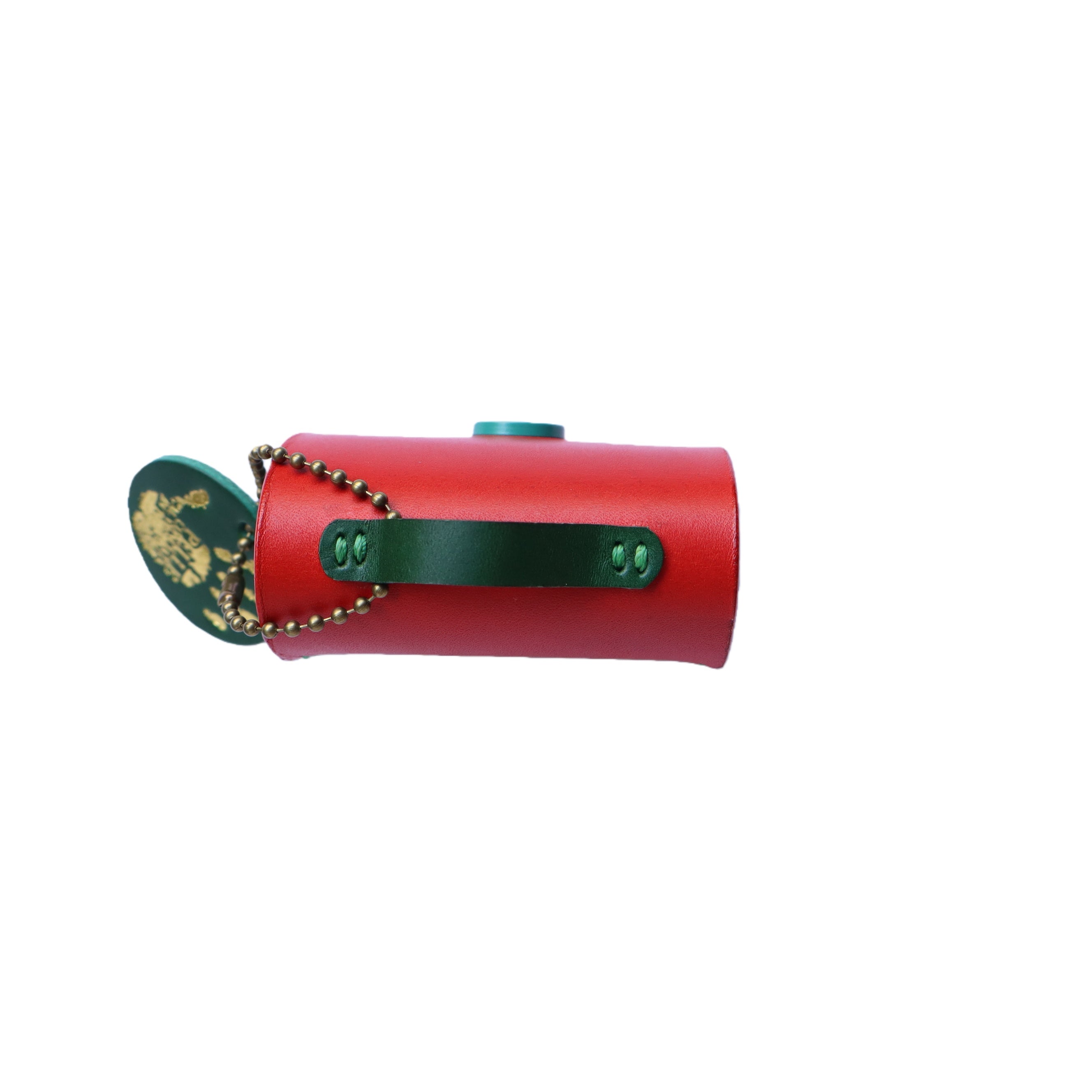 Handmade Italian Buttero Leather Case for AirPods Pro 3 - Red & Green Mini Satchel Design with Dual Straps