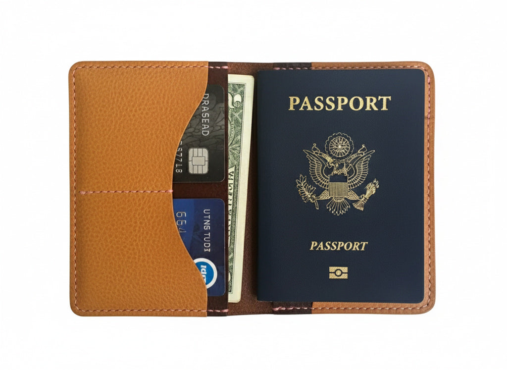 Handmade Italian Leather Passport Holder – Premium MBOX Leather Travel Wallet| Minimalist Travel Accessory