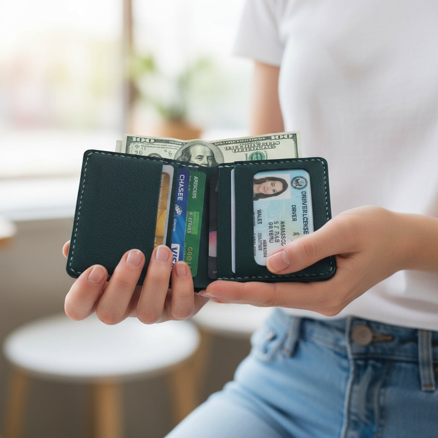 Handmade Italian MBOX Leather Wallet, Minimalist Bifold for Women | ARTISLEATHER