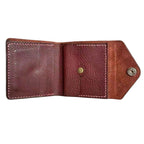Handmade Italian Minerva Box Leather Mini Wallet – Compact Bi-fold Purse for Cards, Cash & Coins