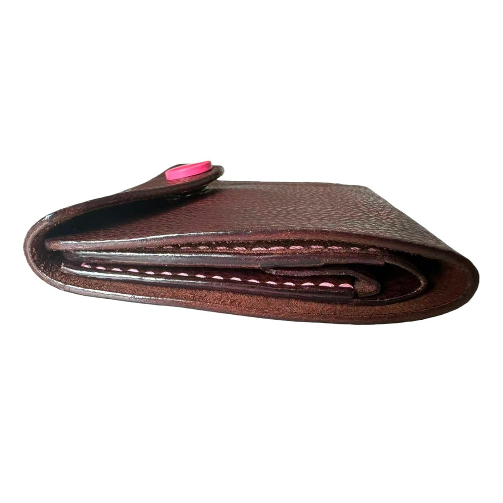 Handmade Italian Minerva Box Leather Mini Wallet – Compact Bi-fold Purse for Cards, Cash & Coins
