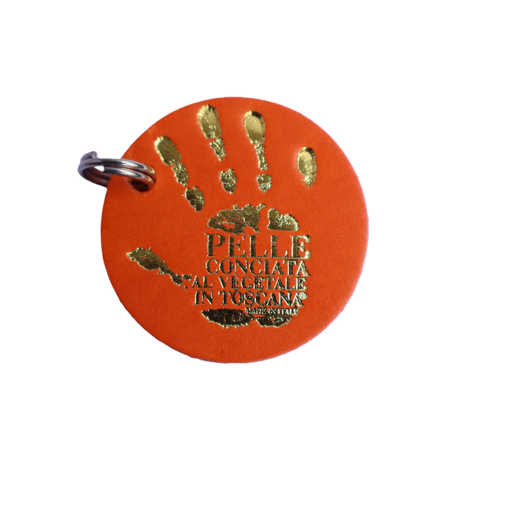 Orange Italian Leather Keychain | Paracord Loop & Multitool Clip | Handmade Gift