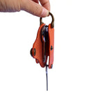 orange italian buttero leather key organizer with brass snap