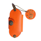 orange italian buttero leather key organizer with brass snap